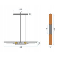 Stropní svítidlo TUBE 60 cm - černé