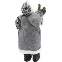 Vánoční dekorativní figurka Santa Claus - šedý - 83 cm