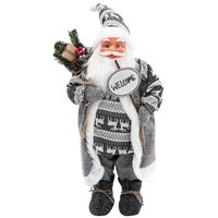 Vánoční dekorativní figurka Santa Claus - šedý - 83 cm