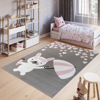 Dětský koberec PASTEL králíček - šedý - 120x170 cm