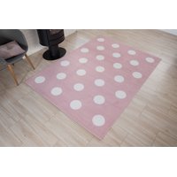 Dětský koberec PASTEL puntíky - růžový - 140x200 cm