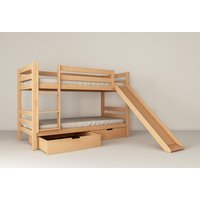 Dětská patrová postel se skluzavkou z MASIVU BUK - MARK 200x90cm - přírodní