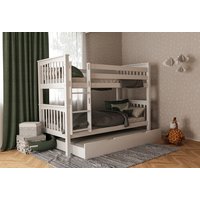 Dětská patrová postel z MASIVU BUK - DAVID 200x90cm - bílá