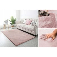 Kusový koberec RABBIT - růžový - imitace králičí kožešiny