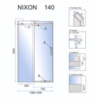 Sprchové dveře MAXMAX Rea NIXON 140 cm