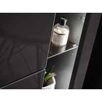 Koupelnová závěsná skříňka HAVANA šedá se zrcadlem a LED osvětlením