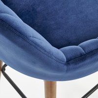 Barová židle GLAMOUR - modrá/ořech