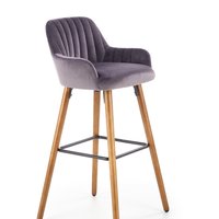 Barová židle GLAMOUR - tmavě šedá/ořech