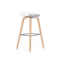 Barová židle PLATE - bílo/šedá