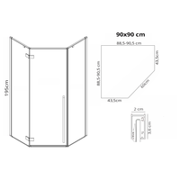 Sprchový kout MAXMAX Rea DIAMOND 90x90 cm - černý