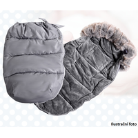 Fusak do kočárku - šedý s kožešinou