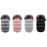 Fusak do kočárku - šedý s kožešinou