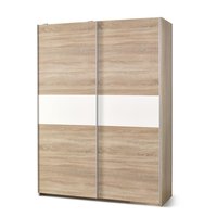 Šatní skříň LINA 1 s posuvnými dveřmi - dub sonoma/bílá
