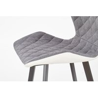 Barová židle RACER - bílo/šedá - nízká