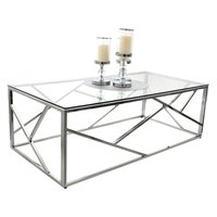 Konferenční stolek GLAMOUR sharp 120x60 cm - sklo/kov