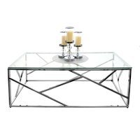 Konferenční stolek GLAMOUR sharp 120x60 cm - sklo/kov