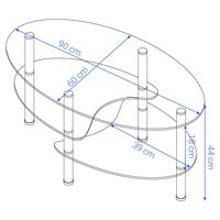 Konferenční stolek GLASS 90x60 cm - sklo/kov - čirý
