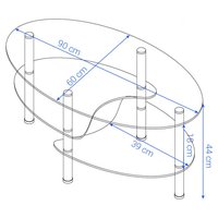 Konferenční stolek GLASS 90x60 cm - sklo/kov - čirý/černý