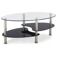 Konferenční stolek GLASS 90x60 cm - sklo/kov - čirý/černý