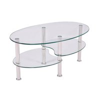 Konferenční stolek GLASS 90x60 cm - sklo/kov - čirý