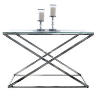 Konzolový stolek CROSS 120x40x79 cm - kov/sklo