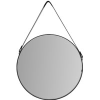 Kulaté zrcadlo na pásku LOFT 60 cm - černé