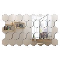 Nalepovací zrcadlové šestiúhelníky 18,3x16 cm - 8 ks