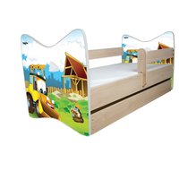 Dětská postel DELUXE - VESELÝ BAGR - 138x64 cm