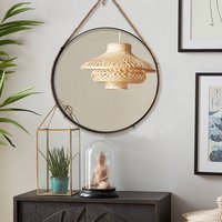 Kulaté zrcadlo na provazu LOFT 60 cm - černé