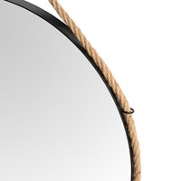 Kulaté zrcadlo na provazu LOFT 60 cm - černé
