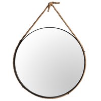Kulaté zrcadlo na provazu LOFT 60 cm - černé