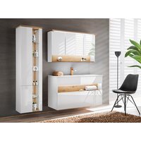 Koupelnová závěsná skříňka pod umyvadlo HAVANA bílá 60 cm s LED osvětlením