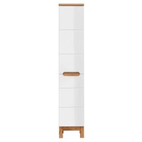 Koupelnová stojící skříňka BALI bílá - vysoká s košem na prádlo