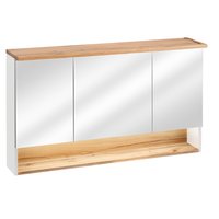 Koupelnová závěsná skříňka HAVANA bílá se zrcadlem a LED osvětlením