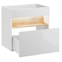 Koupelnová závěsná skříňka pod umyvadlo HAVANA bílá 60 cm s LED osvětlením