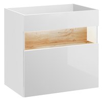 Koupelnová závěsná skříňka pod umyvadlo HAVANA bílá 60 cm s LED osvětlením