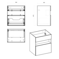 Koupelnová závěsná skříňka pod umyvadlo HAVANA bílá 60 cm s LED osvětlením