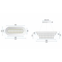 Stropní LED křišťálové svítidlo PLATON longer - 102W - s ovladačem