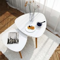 Konferenční stolek SCANDI - bílý/dub - 50x50x50 cm
