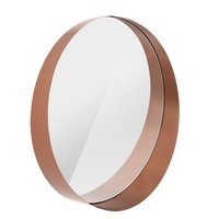 Kulaté zrcadlo LOFT 60 cm - s měděným límcem