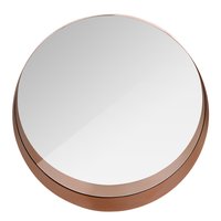Kulaté zrcadlo LOFT 70 cm - s měděným límcem