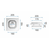 Stropní LED křišťálové svítidlo PLATON single square - 8W