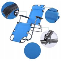 Zahradní rozkládací lehátko GRAVI modré s polštářkem