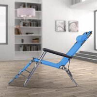 Zahradní rozkládací lehátko GRAVI modré s polštářkem