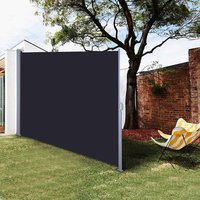 Zatahovací boční markýza - šedá - 300x180 cm