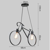 Stropní svítidlo BICYCLE - ve tvaru jízdního kola - 68x43 cm
