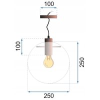 Stropní svítidlo LASSI černé - kov/sklo - 25 cm