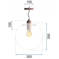 Stropní svítidlo LASSI černé - kov/sklo - 30 cm