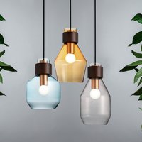 Stropní svítidlo VASE - kov/sklo - modré