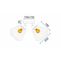 Stropní svítidlo DIAMOND - 2 svítidla na kloubu